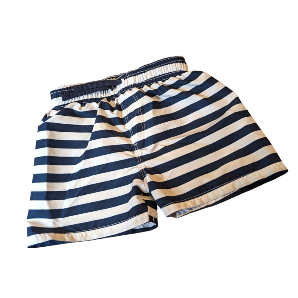 H&M navy/white striped swim trunks